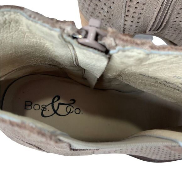 BOS & CO. Brianna Castro Beige Perforated Suede Open Toe Chelsea Boot Euro 42 - Picture 6 of 11